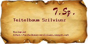 Teitelbaum Szilviusz névjegykártya